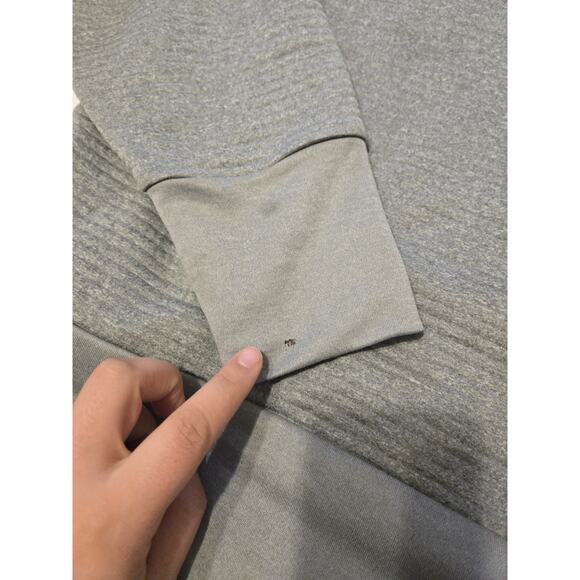 Nike Dri-fit Womens Sweatshirt Hoodie Sz XL Gray Black Rib Back Logo Workout - Picture 5 of 7